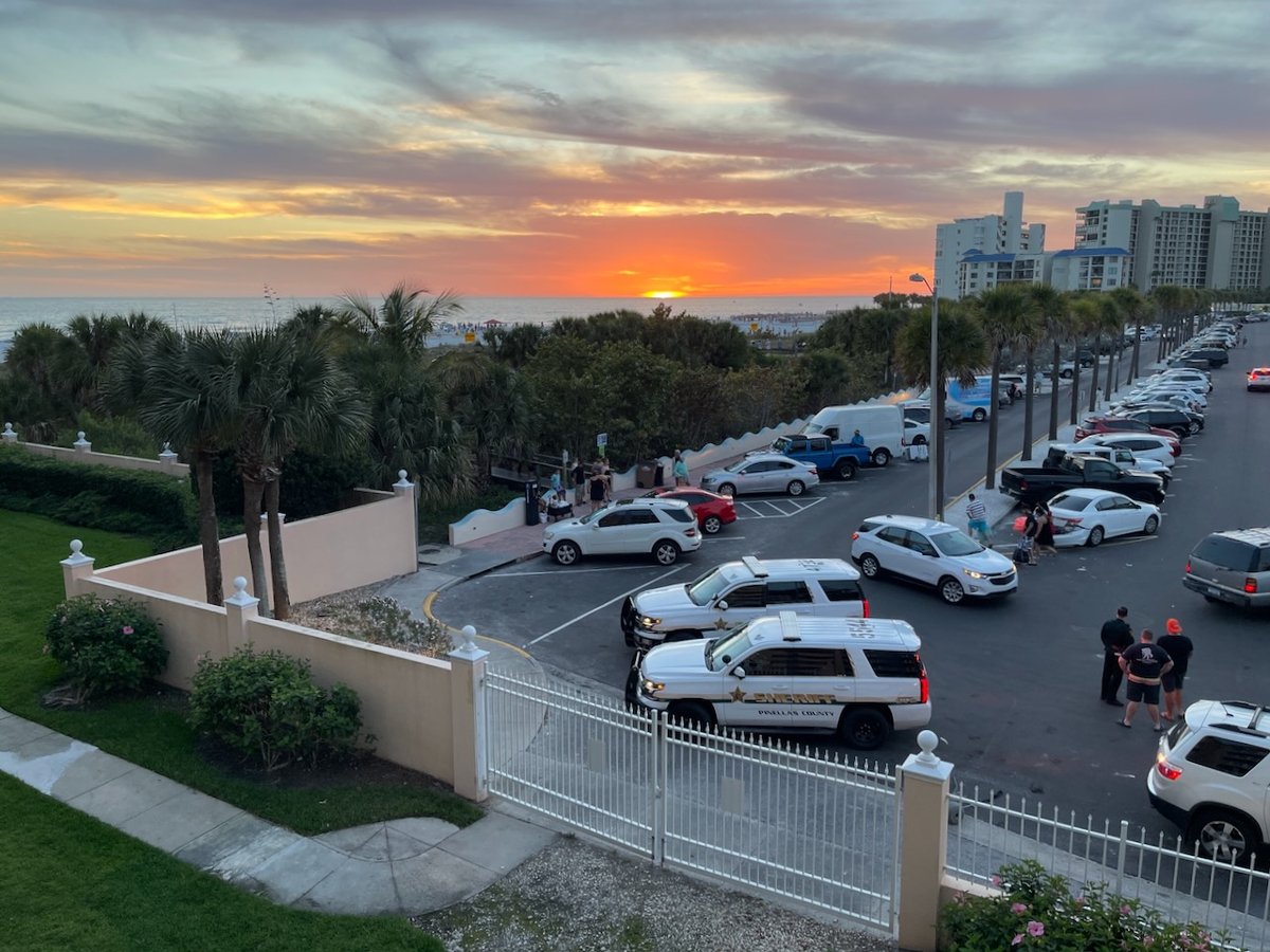 Beautiful sunset with a not so beautiful view